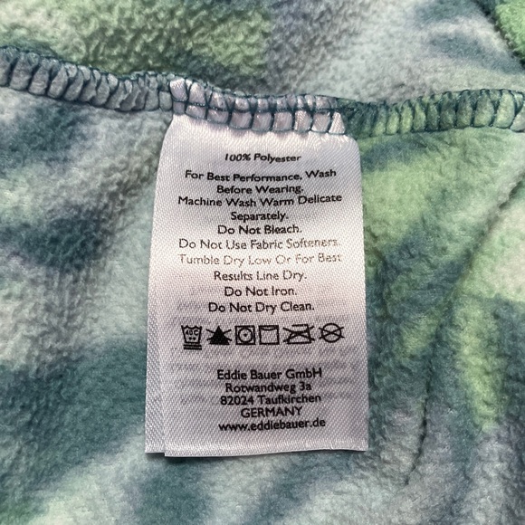 Eddie Bauer Blue and Green Tie-Dye Fleece Women's Top - Picture 4 of 4